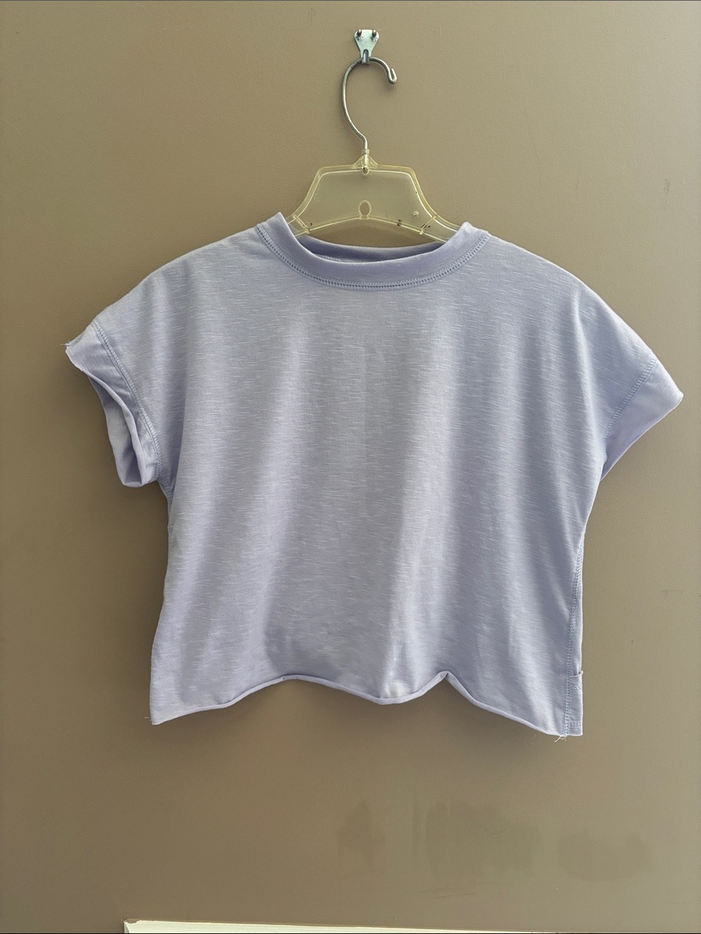 Cropped Crewneck Tee in Light Lavender